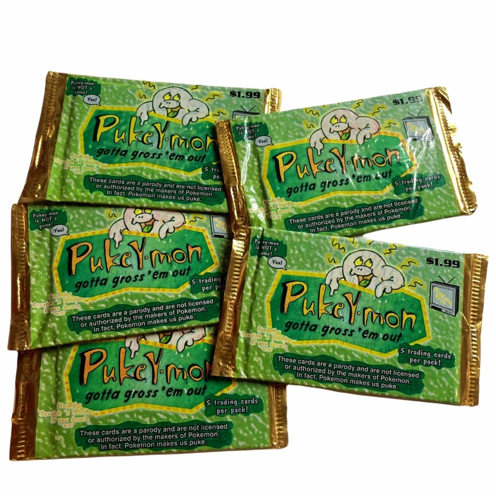 5 Sealed Packs Pukeymon Trading Cards